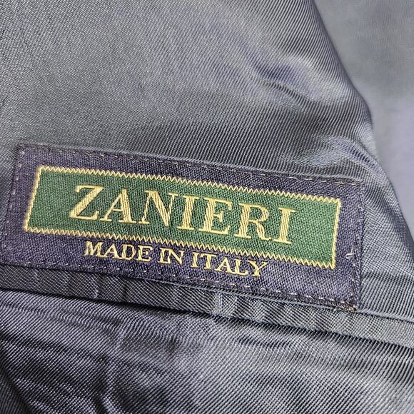 VTG Zanieri Lanificio Cessilstrona Wool Sport Coat Mens 38L Houndstooth Blazer - Picture 14 of 16